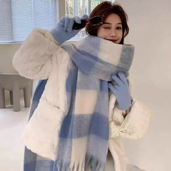Thick Mohair Scarf in Solid Colors, 200 cm