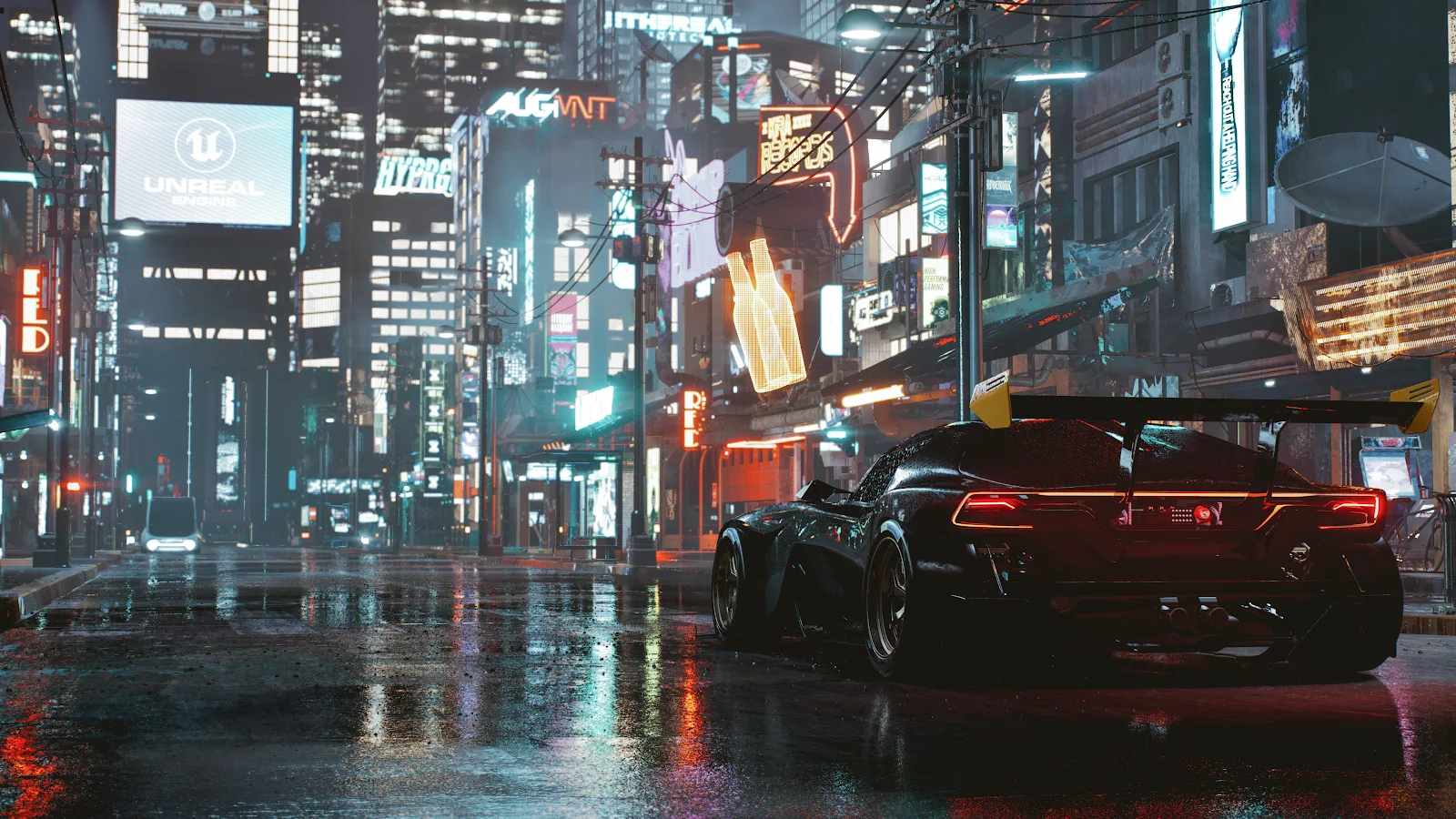 A Stunning David Baylis, Artwork, Vehicle, City, City Lights 4K Desktop and Mobile Wallpaper Background (3840x2160)