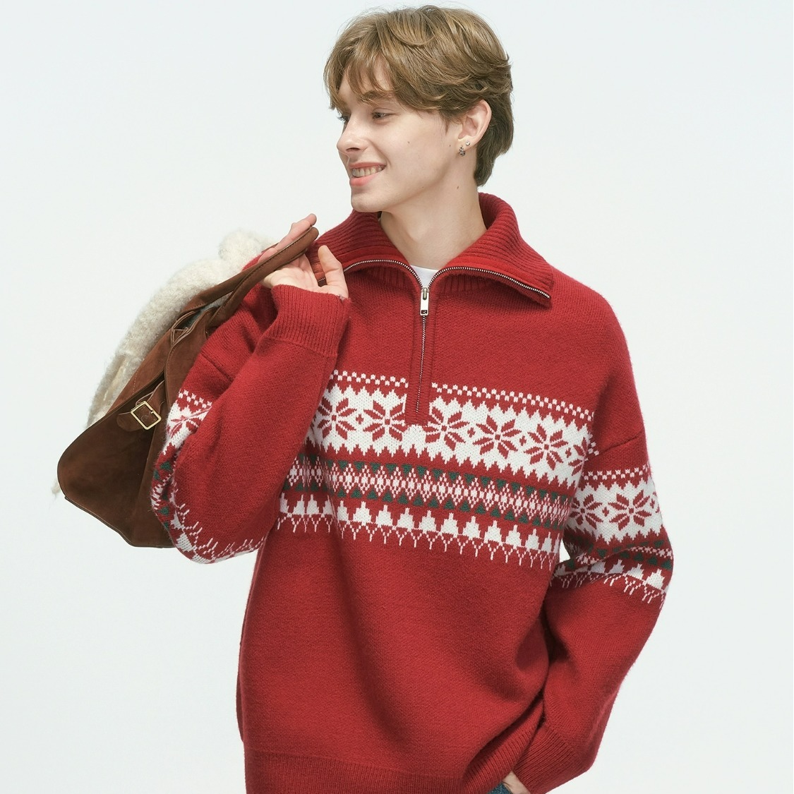Unisex Christmas Sweater with Zipper