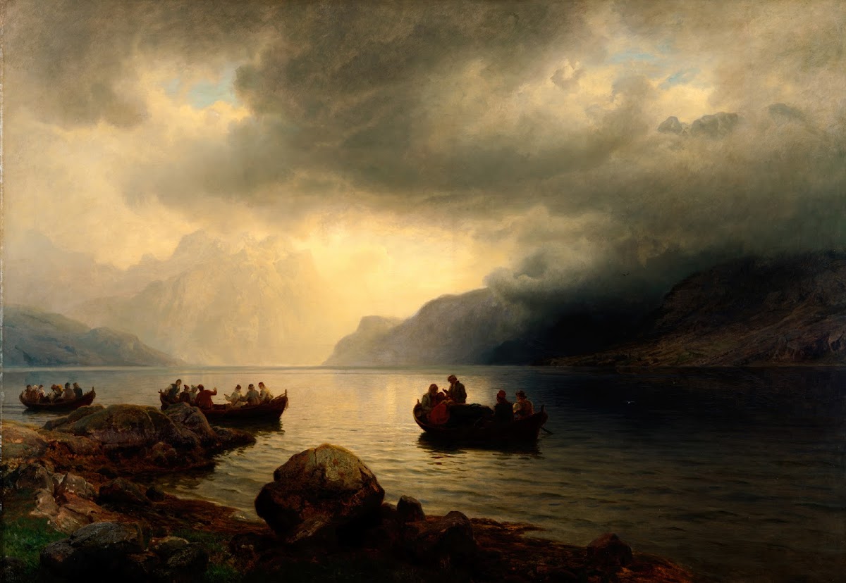 Funeral Procession on the Sogne Fjord circa 1866