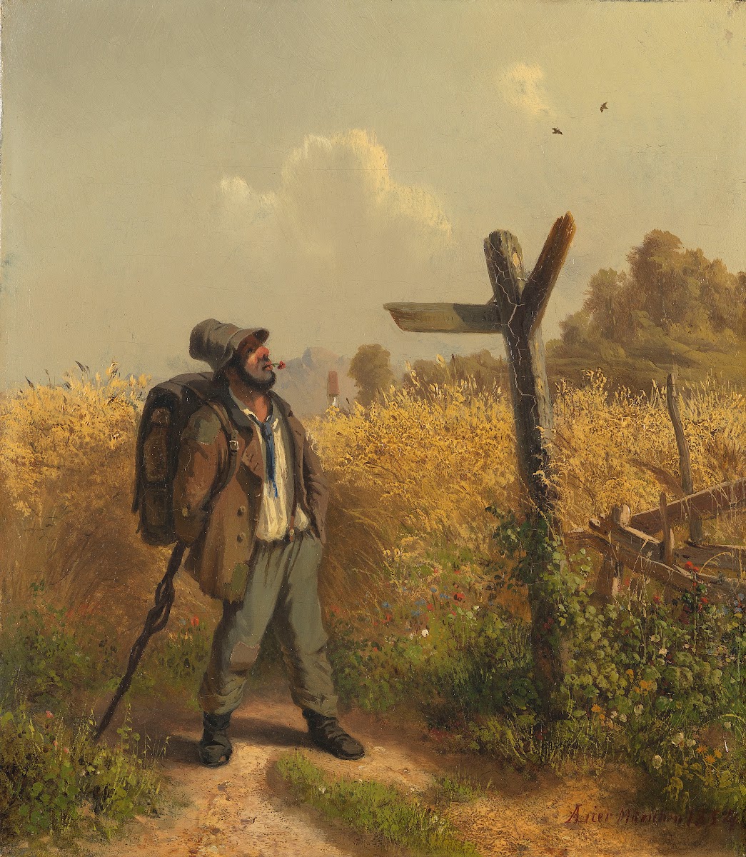 Der Landstreicher am Wegweiser 1854