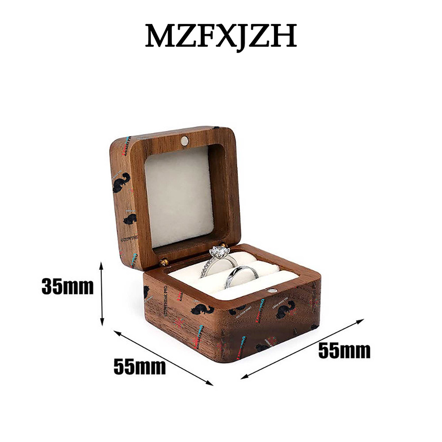 Wooden Square Ring Box