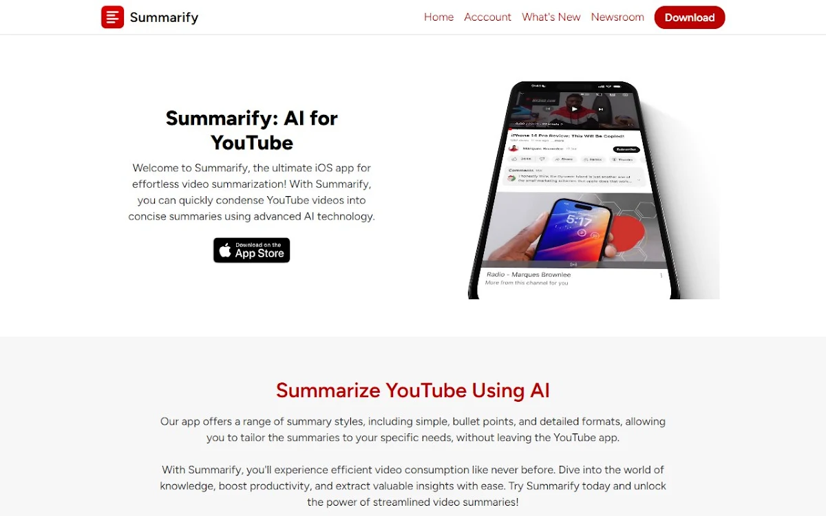 Captura de Summarify