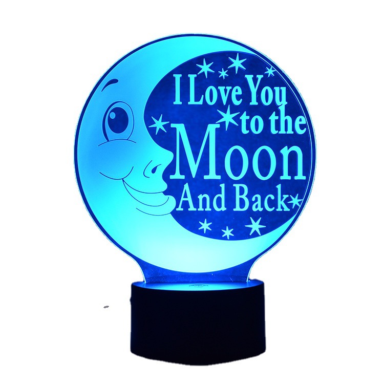 3D-LED-Nachtlicht Mond mit Farbwechsel