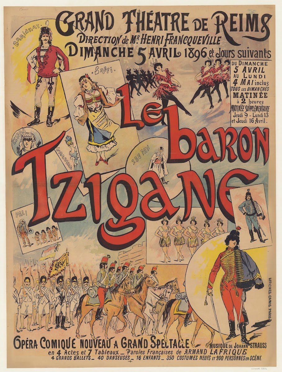 Grand Théâtre de Reims Dimanche 5 avril 1896 et jours suivants Le Baron tzigane