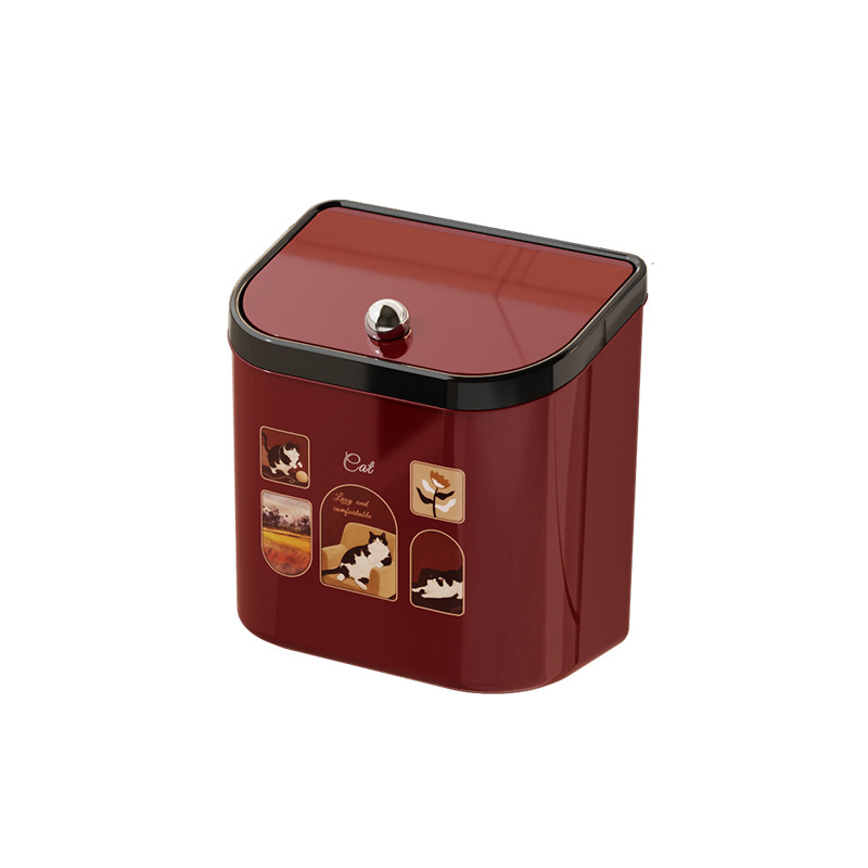 Wall-mounted trash bin, plastic, up to 4 L