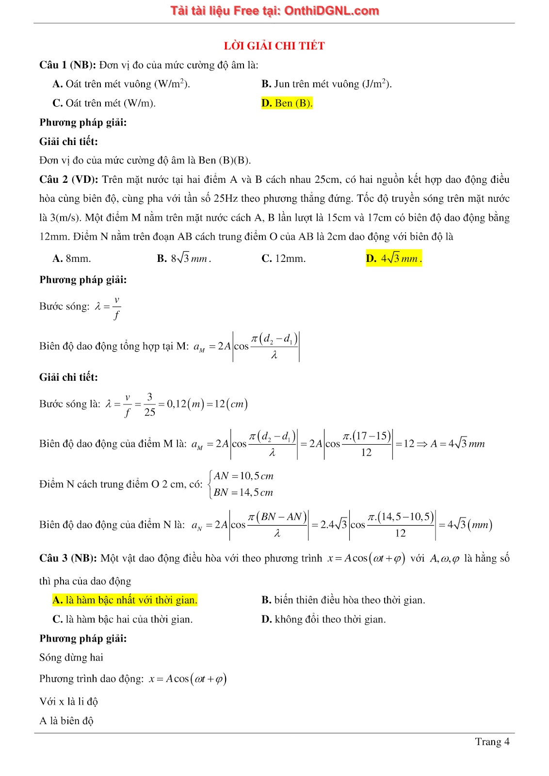 300 bài tập môn Vật Lý - Ôn thi ĐGNL ĐHQG TPHCM Phần 16