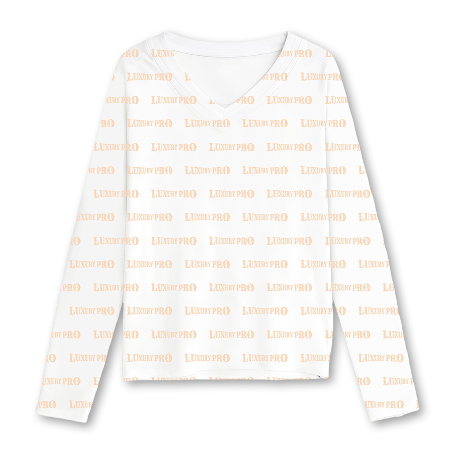 AOP V-neck Long-sleeved T-shirt