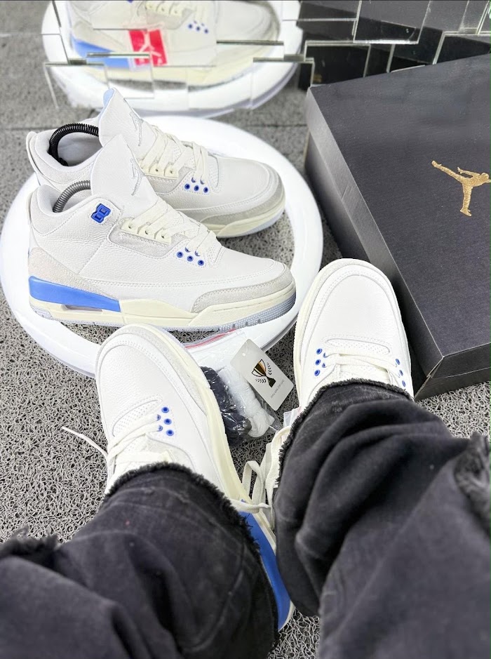Jordan 3 Blanco Azul
