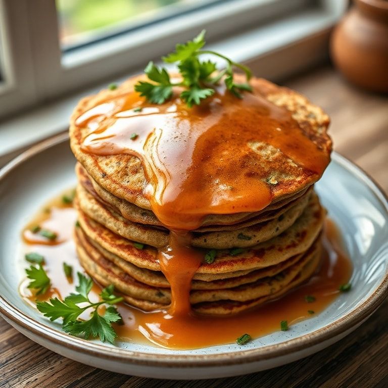 "Savoury Lentil Pancakes: A Hearty Vegan Breakfast Delight - Quick & Easy Homemade" finished