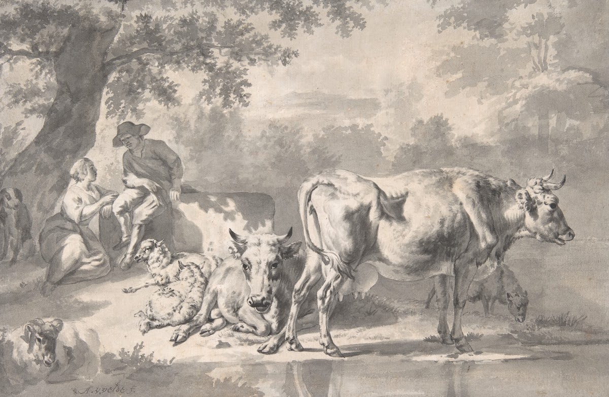 Peasants with Cattle and Sheep mid 17th century