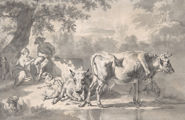 Peasants with Cattle and Sheep mid 17th century