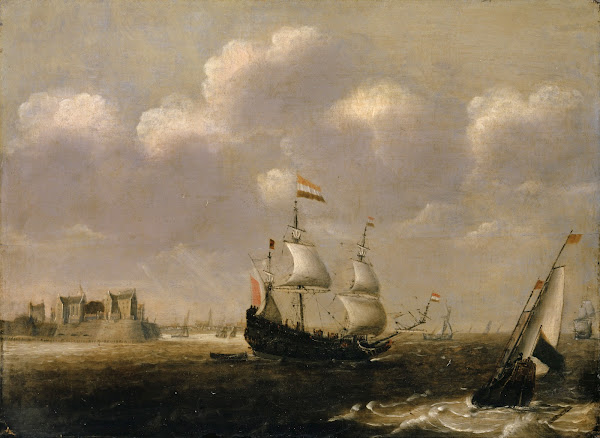 Ships in Front of a Harbour 1620 30