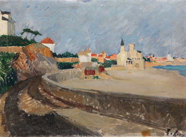 Stadt an der spanischen Küste Um 1910