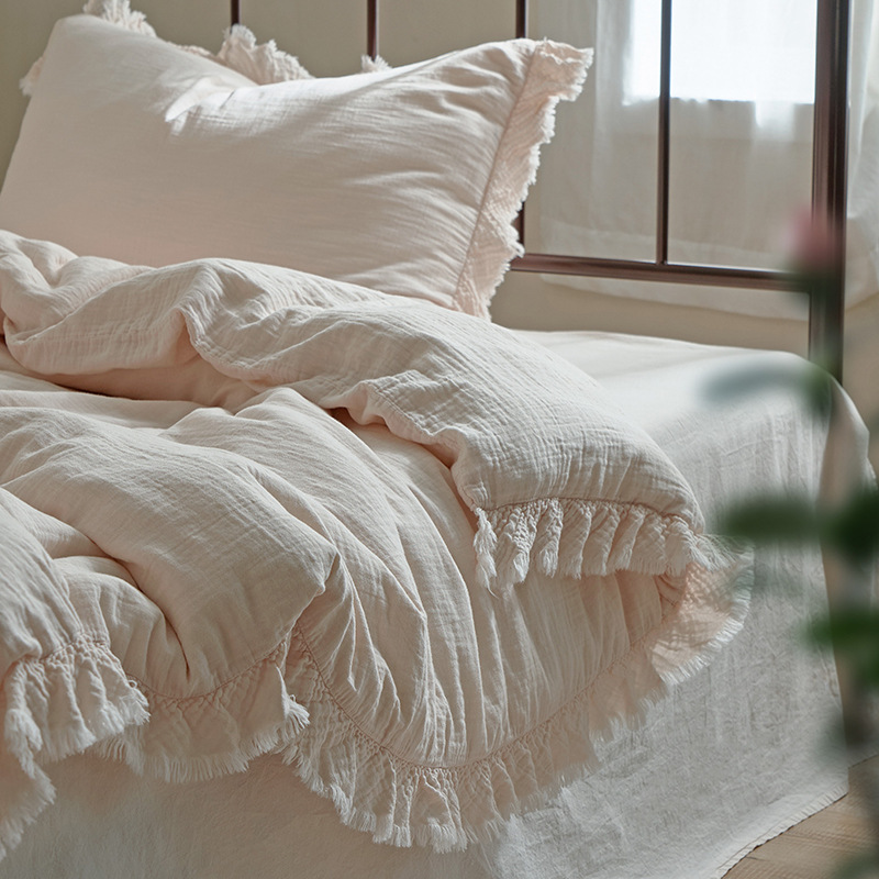 Cotton bedding set, double gauze, French style