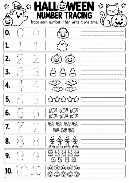 Halloween Number Tracing