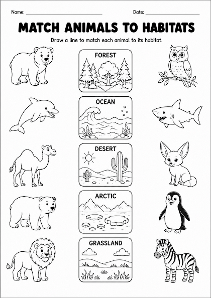 Match Animals to Habitats