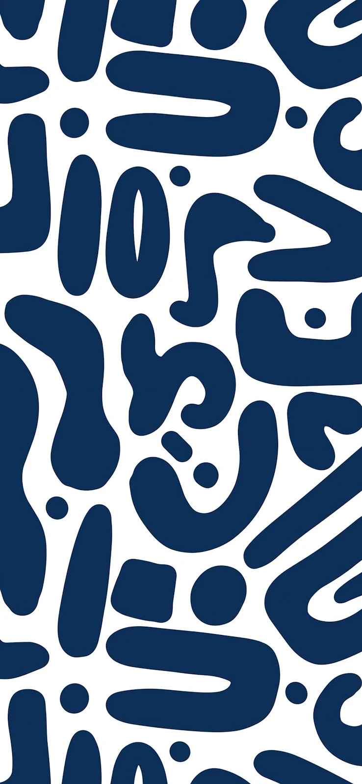Dark Blue Abstract Organic Pattern - Minimalist Vector Art 2K iPhone Wallpaper (1572x3408)