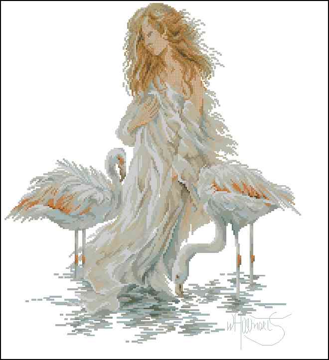 CMP 270082 Woman With Two Flamingos