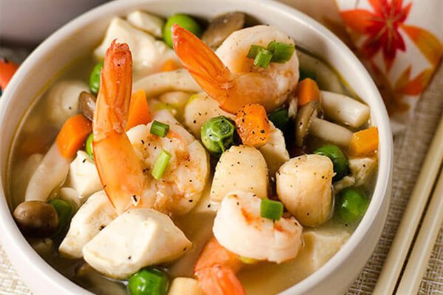 Canh Hải Sản Nấm