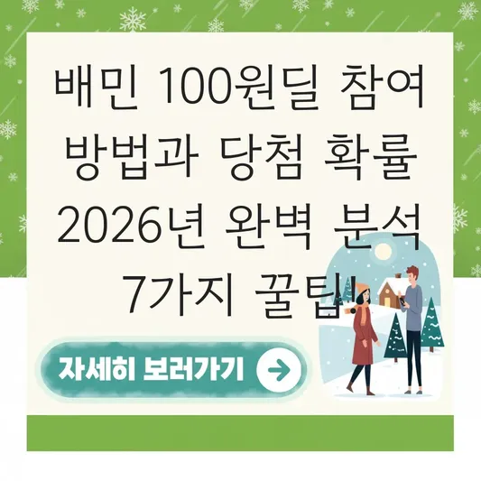 배민 100원딜 참여 방법 당첨 확률