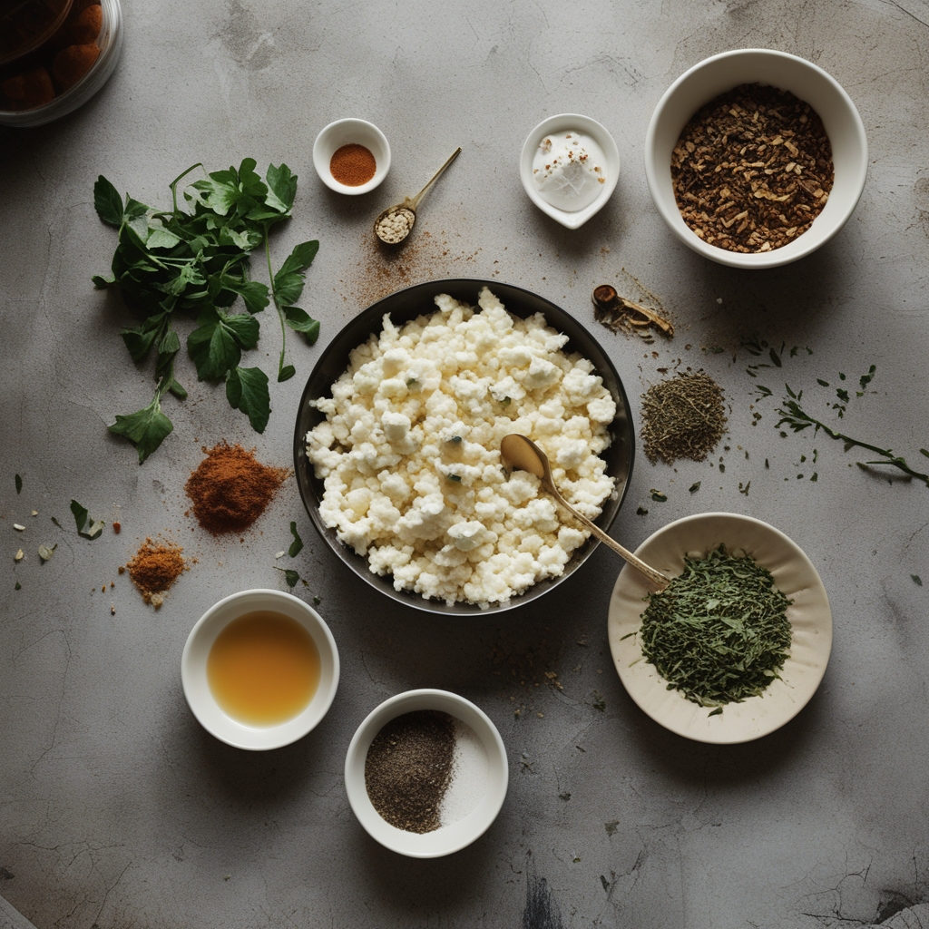 Ingredients for Tasty Cottage Cheese Breakfast Bake - Easy Homemade Protein-Packed Morning Meal