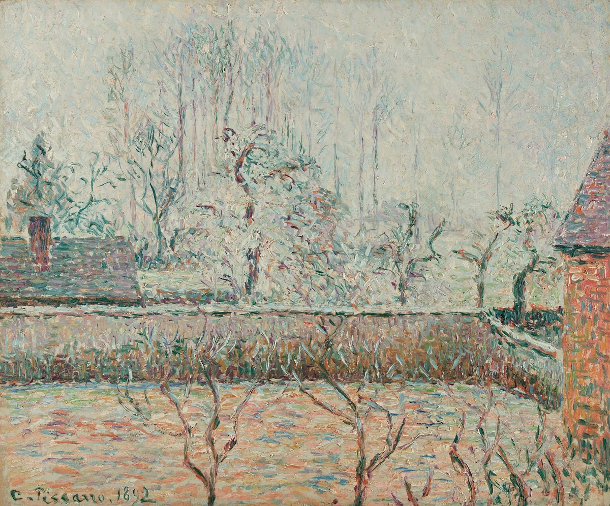 Paysage Avec Maisons Et Mur De Clôture Givre Et Brume Éragny 1892