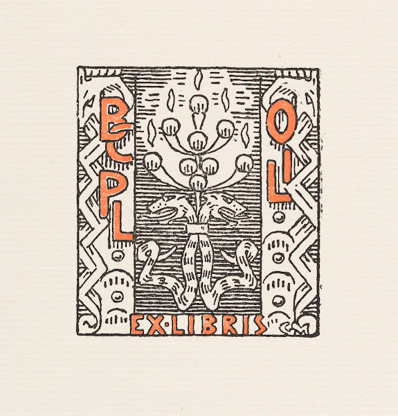 Bookplate of OJ Larsen before 1929
