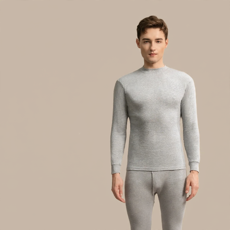Men's Thermal Underwear Set, Cotton, Crew Neck