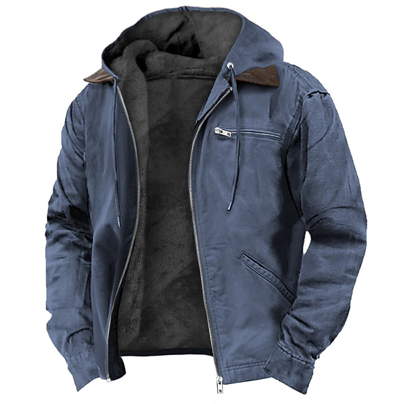 Men's Padded Hoodie with Zipper Pockets