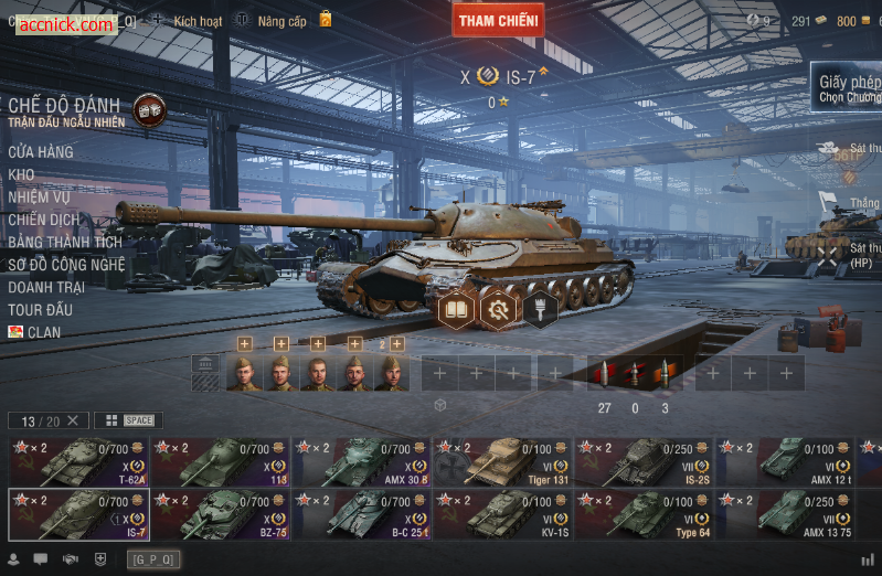 Acc World of Tanks server ASIA, garage nhiều xe mạnh, nổi bậ...