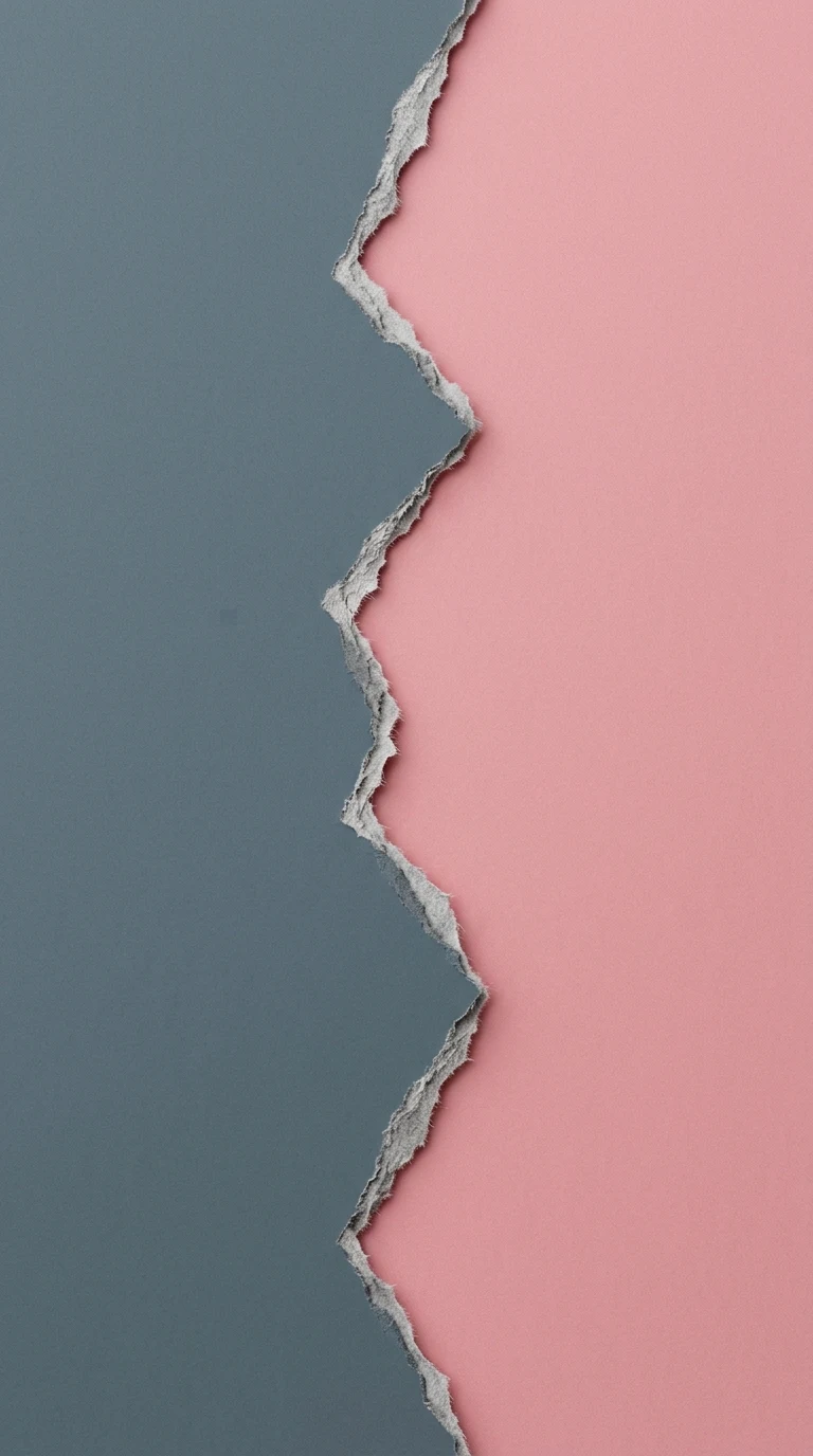 Minimalist Zigzag Split Composition in Slate Gray and Blush Pink - Free 4K mobile Wallpaper