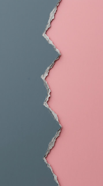 Minimalist Zigzag Split Composition in Slate Gray and Blush Pink - Free mobile Wallpaper