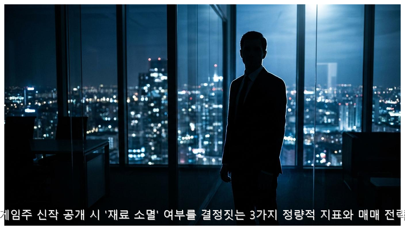 게임주 신작 공개 시 '재료 소멸' 여부를 결정짓는 3가지 정량적 지표와 매매 전략 핵심 안내 및 분석 인포그래픽 (6)