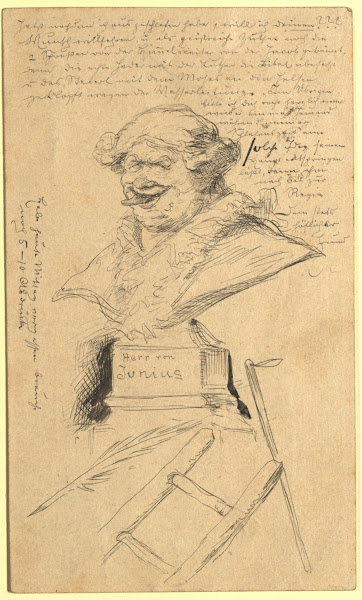Friedrich Stern Herr von Junius satirische Zeichnung 1881