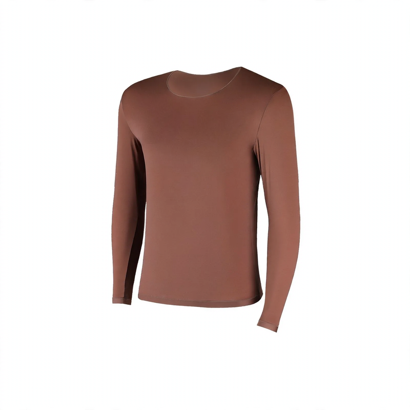 Thin thermal underwear set for men, crew neck