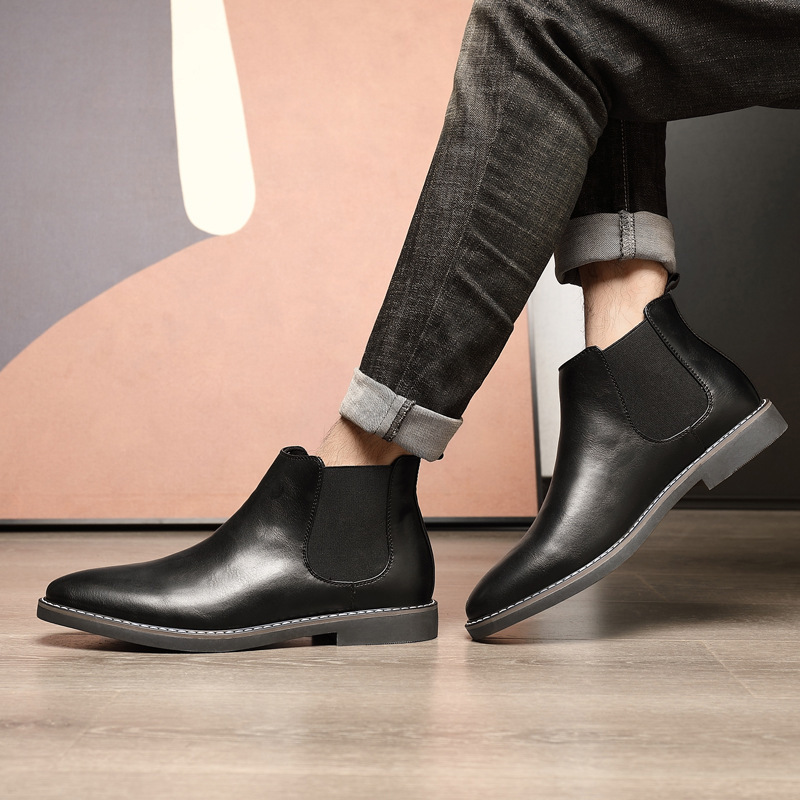 Men's Martin Boots, High-Top, PU Leather, Slip-Resistant