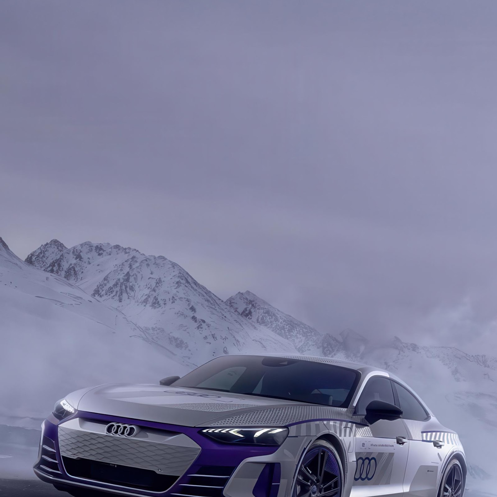 Download Audi E-Tron GT Snowy Mountains 2K iPhone