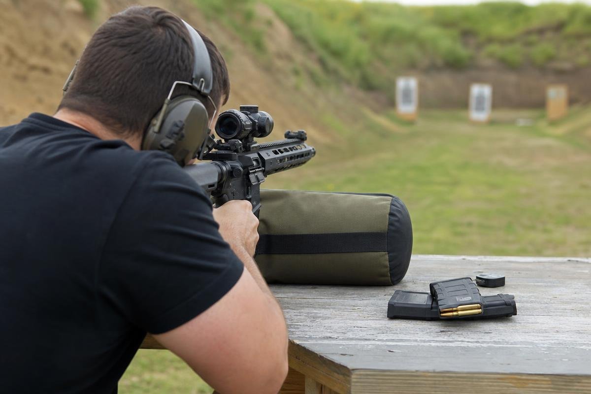 AR-15 zero at 50 yards from a stable bench position