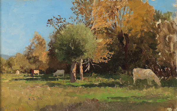 Grazing Cows Near Langenpreising