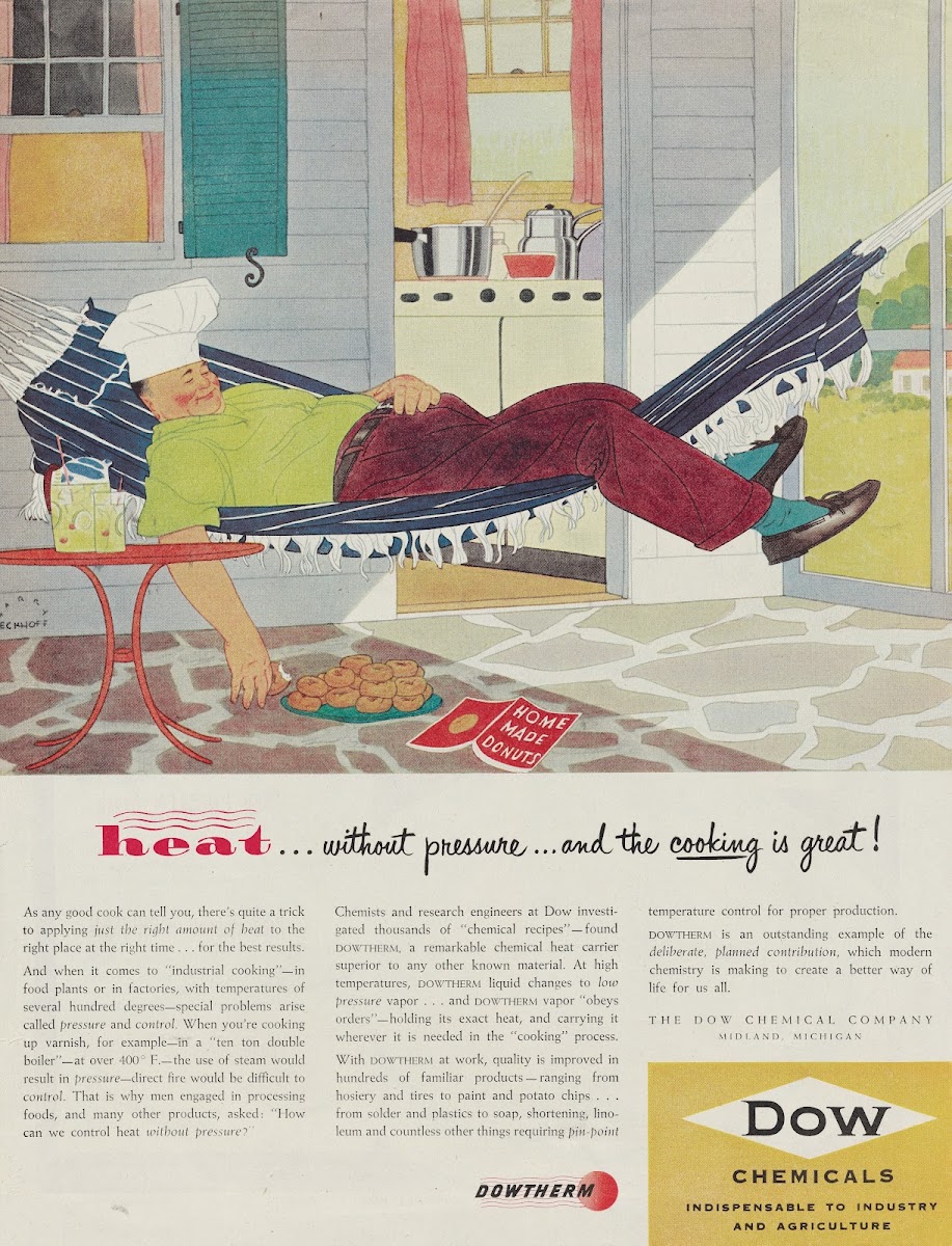 HeatWithout Pressureand the Cooking is Great Advertisement for Dowtherm 1951