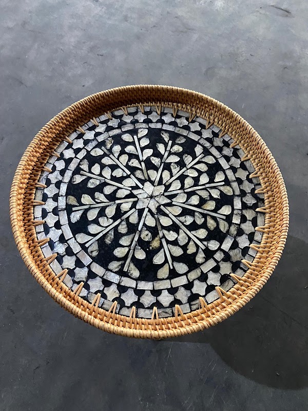 Rattan Round Table Meja Sisi Bulat Rotan