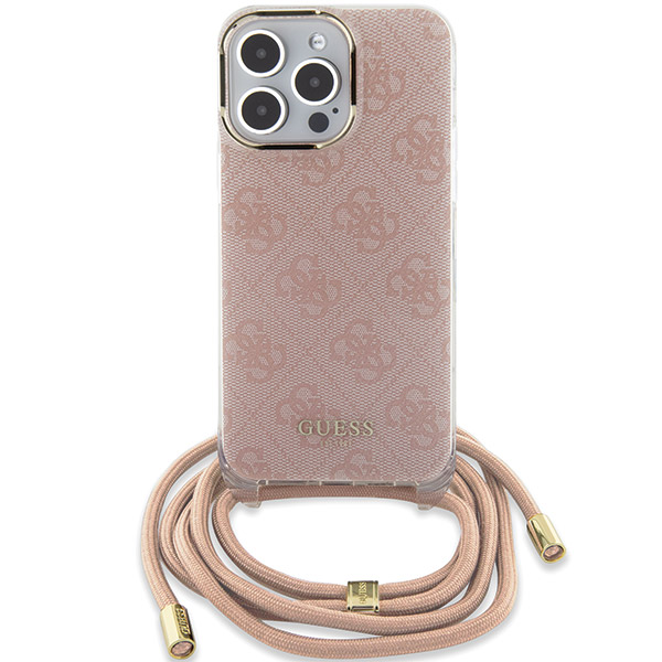 Guess Crossbody 4G Metal Logo iPhone 15 Pro Max Case - różowy