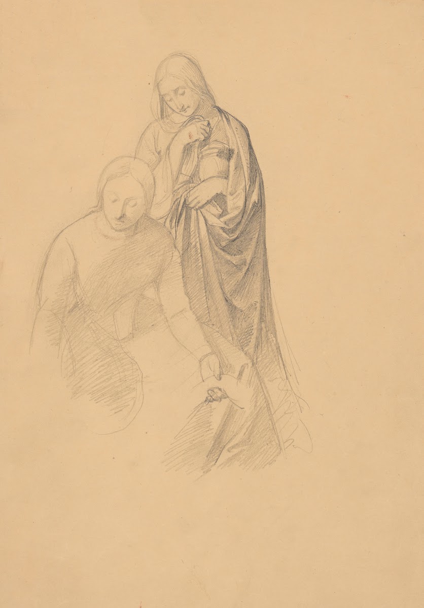 Study of two women to the painting Entombment variant 1850
