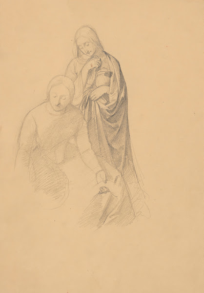 Study of two women to the painting Entombment variant 1850