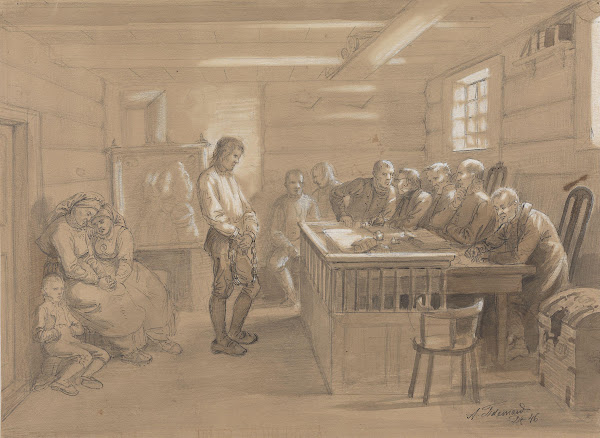 En rettscene på landet 1846