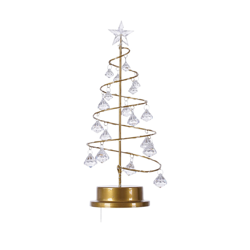LED-Kristallbaum-Licht mit Metallsockel, USB und Batterie