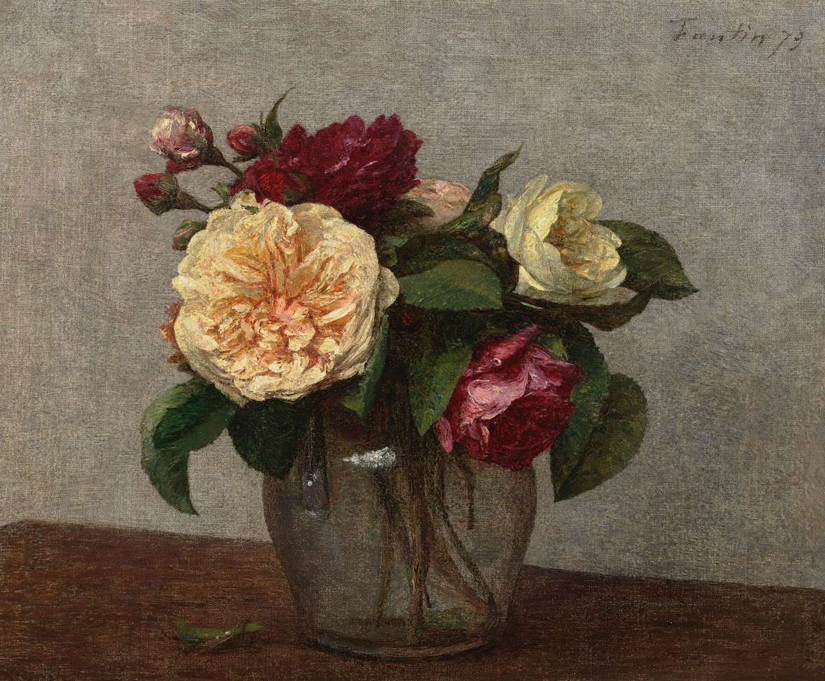 Roses jaunes et rouges 1879