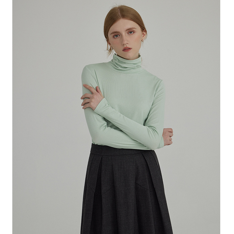 Women's long-sleeve undershirt, solid color
