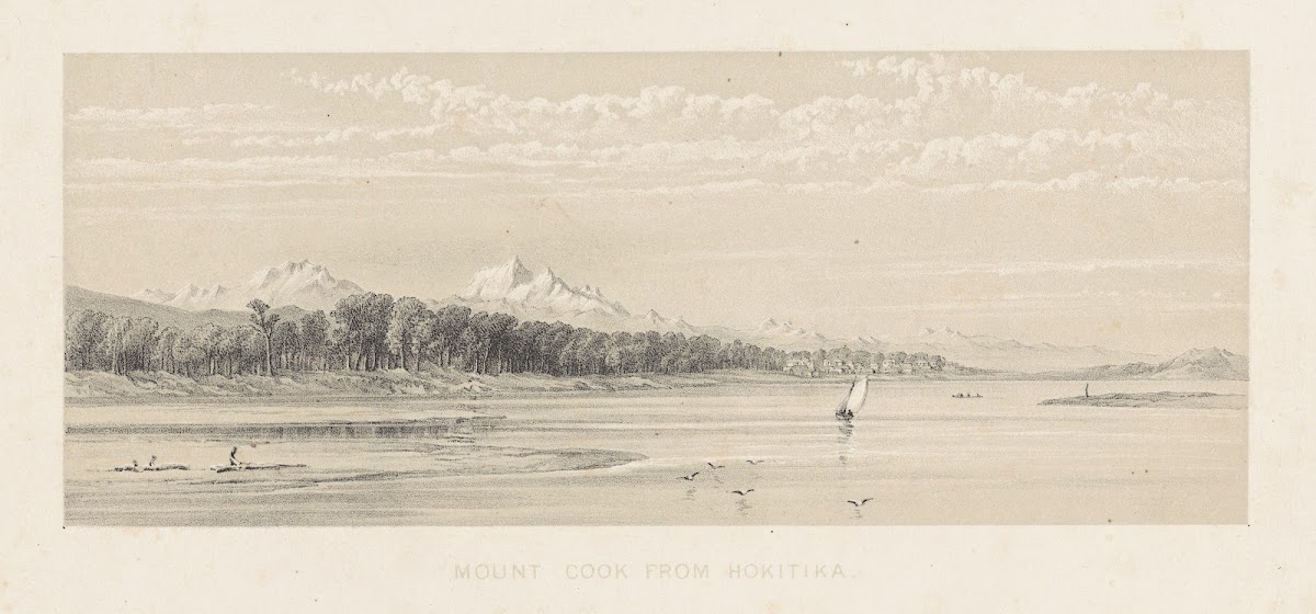 New Zealand Graphic and Descriptive Plate IV Mount Cook from Hokitika 1877